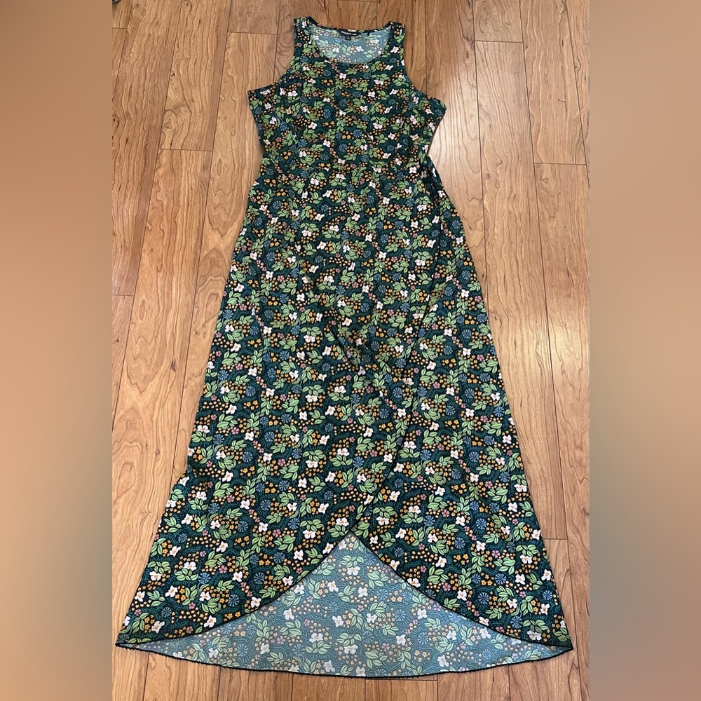 Toad&Co Floral Maxi Dress - Green and Blue